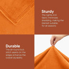 Utopia Bedding Soft Fleece Bed Blanket Twin Size Burnt Orange | Microfiber - Image 5