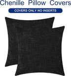 CaliTime Decorative Couch Throw Pillow Covers 20 X 20 Inches Black | Pack of 2 - Image 6