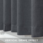 Dark Gray Curtains 108 Inches Long 2 Panels Set - Image 7
