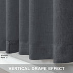 Dark Grey Curtains 84 Inch Length 2 Panels Set - Image 7