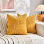 Fancy Homi 2 Packs Gold Yellow Euro Decorative Throw Pillow Covers 26x26 Inch - Image 5