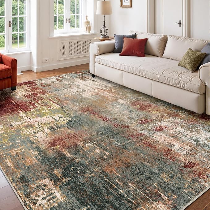 RELEANY Washable 9'x12' Abstract Area Rug - Image 8