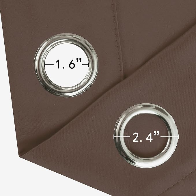 Chocolate Brown Thermal Blackout Curtains/52 x 95 Inch/Set of 2 Panels Room - Image 5