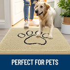 OLANLY Dog Door Mat for Muddy Paws 30x20, Paw Print Design Chenille Mud Mat | - Image 6