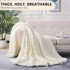 L'AGRATY Chunky Knit Throw Blanket - Image 4