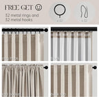 Topfinel 100 Inch Long Black Out Burlap Custom Curtains, Natural Linen Tweed - Image 3