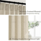 Warm Beige Light Filtering Curtains 63 Inches Long - Image 3