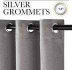 NICETOWN Chrome Gray Bedroom Curtains 63 inch Length 2 Panels, Grommet Window - Image 2