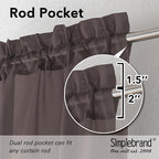 Simplebrand Chocolate Short Sheer Curtains 45 Inch Length - Image 2