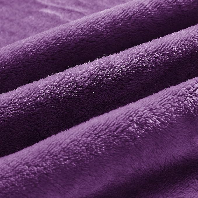 BEDELITE Fleece Blanket Soft Plush Queen Size Bed Blanket Purple 90"x90" | - Image 6