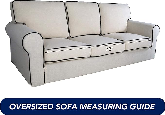 PureFit Stretch Oversized Couch Covers Sofa Slipcovers Peacock Blue | 1-Piece - Image 6