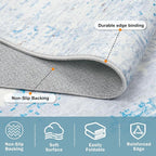 9x12 Washable Area Rug for Living Room Bedroom: Non-Slip Modern Light Blue | - Image 5