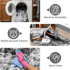 3x12 Washable Runner Rugs for Hallway: Long Abstract Runners for Entryway - Image 3