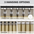 MIULEE 100% Blackout Linen Curtains 42 x 63 Inch Faux Linen 2 Panels | Thermal - Image 5