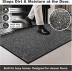 Super Absorbent Front Door Mat, 29.5" x 17", Non-Slip Washable Indoor Doormats - Image 4