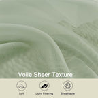 Extra Long Sage Green Sheer Curtains - Image 4