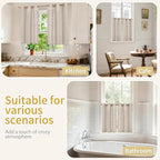 YoungsTex Short Linen Curtains for Kitchen Window - Image 2