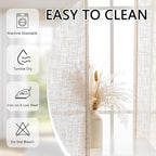 MYSKY HOME Short Linen Curtains 36 Inch Length - Image 8