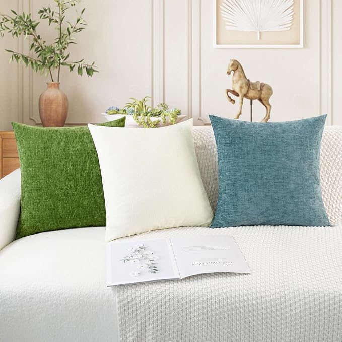 CaliTime Decorative Couch Throw Pillow Covers 22 X 22 Inches Cream | Pack of 2 - Image 5