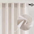 MIULEE White Linen Curtains 42x84 Inch Length 2 Panels by MIULEE