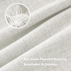 MIULEE 100% Blackout Linen Curtains 42 x 63 Inch Light Beige 2 Panels | Thermal - Image 3