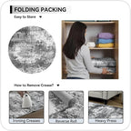 Round Area Rugs 6ft Washable Grey Circle Rug - Image 5