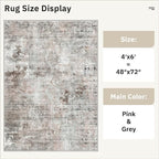 Soalmost Abstract 4x6 Area Rug Washable Rugs - Image 5