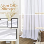 White 100% Blackout Curtains 45 Inch Length 2 Panels Set - Image 7