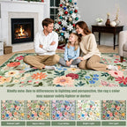 PLHXFR Round Area Rug Living Room: 6 ft Floral Washable Soft Carpet Green | - Image 9