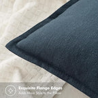 MIULEE Decorative Linen Pillow Covers 20x20 Inch Deep Blue | Boho Farmhouse​ - Image 2
