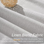 Topfinel Grey Beige 45 Inches Long Linen Blackout Curtains Tiers - Image 2