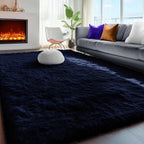Navy Blue Rug 4x6, Fluffy Dark Blue Rugs - Image 7