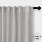 Grey Linen Curtains 63 Inch Length - Image 2