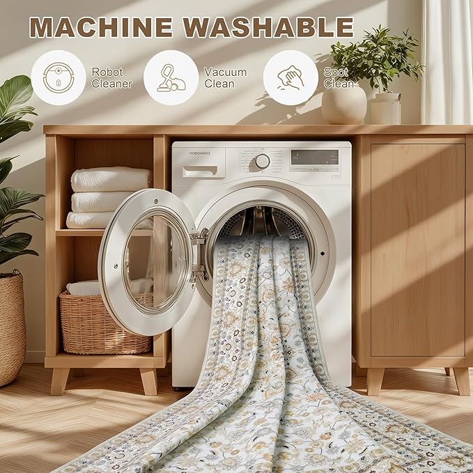 10x14 Area Rugs Living Room: Washable Vintage Rug - Image 6