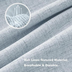 MIULEE 100% Blackout Linen Curtains 42 x 72 Inch Chambray Blue 2 Panels | - Image 3