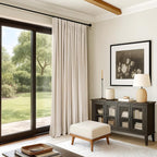 INOVADAY Linen Textured 100% Blackout Sliding Door Curtains 102x108 Oatmeal | 1 - Image 7