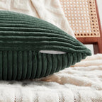 Fancy Homi Set of 2 Dark Green Long Lumbar Decorative Throw Pillow Covers 14x24 - Image 3