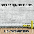 5x7 Area Rugs for Living Room: Washable Abstract Black White Grey Carpet | - Image 6