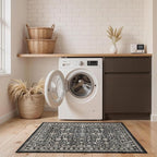Grey Floral Hallway Runner Rug 2x5 - Image 3
