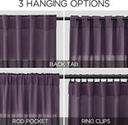 Plum Linen Curtains 96 Inches Long 2 Panels Set - Image 2