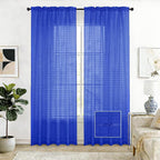 SpaceDresser Check Sheer Curtains 72 Inches Long by SpaceDresser
