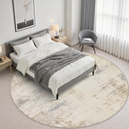 Round Area Rug Living Room: 4 ft Modern Washable Indoor Carpet | - Image 4