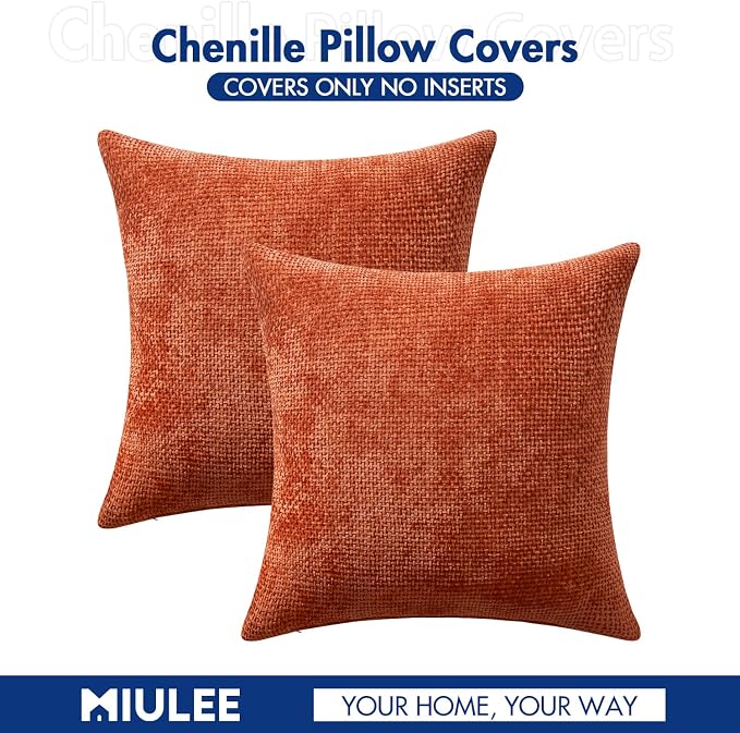 MIULEE Fall Decorative Couch Throw Pillow Covers 16x16 Burnt Orange 2 Pack | - Image 6
