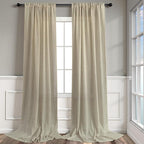 Burlywood Birch Flax Linen Curtains 84 Inch Length 2 Panels - Image 9