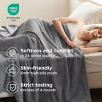 Bedsure GentleSoft Fleece Bed Blankets Full Size Grey - Image 3