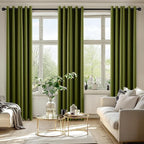 MIULEE Blackout Curtains for Bedroom 2 Panel 40"x84" Long Light Olive Green | - Image 6