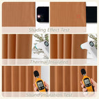 Orange 100% Blackout Linen Curtains 102 Inch Length 2 Panels Set - Image 6