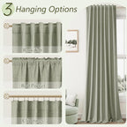 Sage Green 100% Blackout Linen Curtains 94 Inch Length 2 Panels Set - Image 6