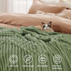 Bedsure Soft Twin XL Blanket for Bed Dorm Reseda Green 66"x90" | Birthday Gifts - Image 5