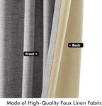 MIULEE 100% Blackout Linen Curtains 42 x 84 Inch Glacier Gray 2 Panels | - Image 6